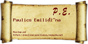Paulics Emiliána névjegykártya